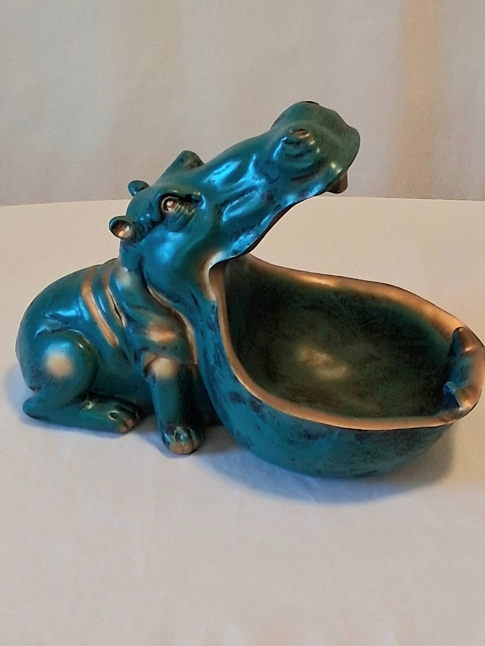 Turquoise Hippo Decorative Bowl - Accent Home Décor